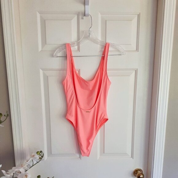 NWT Eidon Surf "Live, Travel, Surf"  blush peach one piece swimsuit, L - Picture 7 of 7